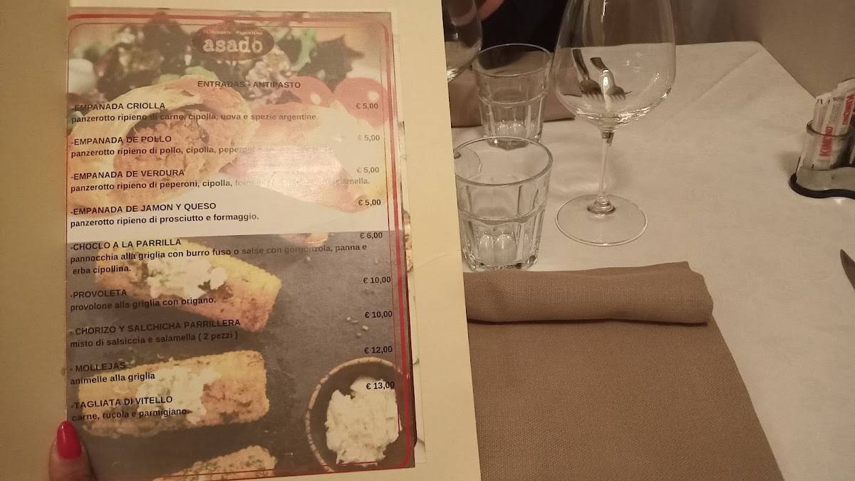 Menu di Ristorante Asado 