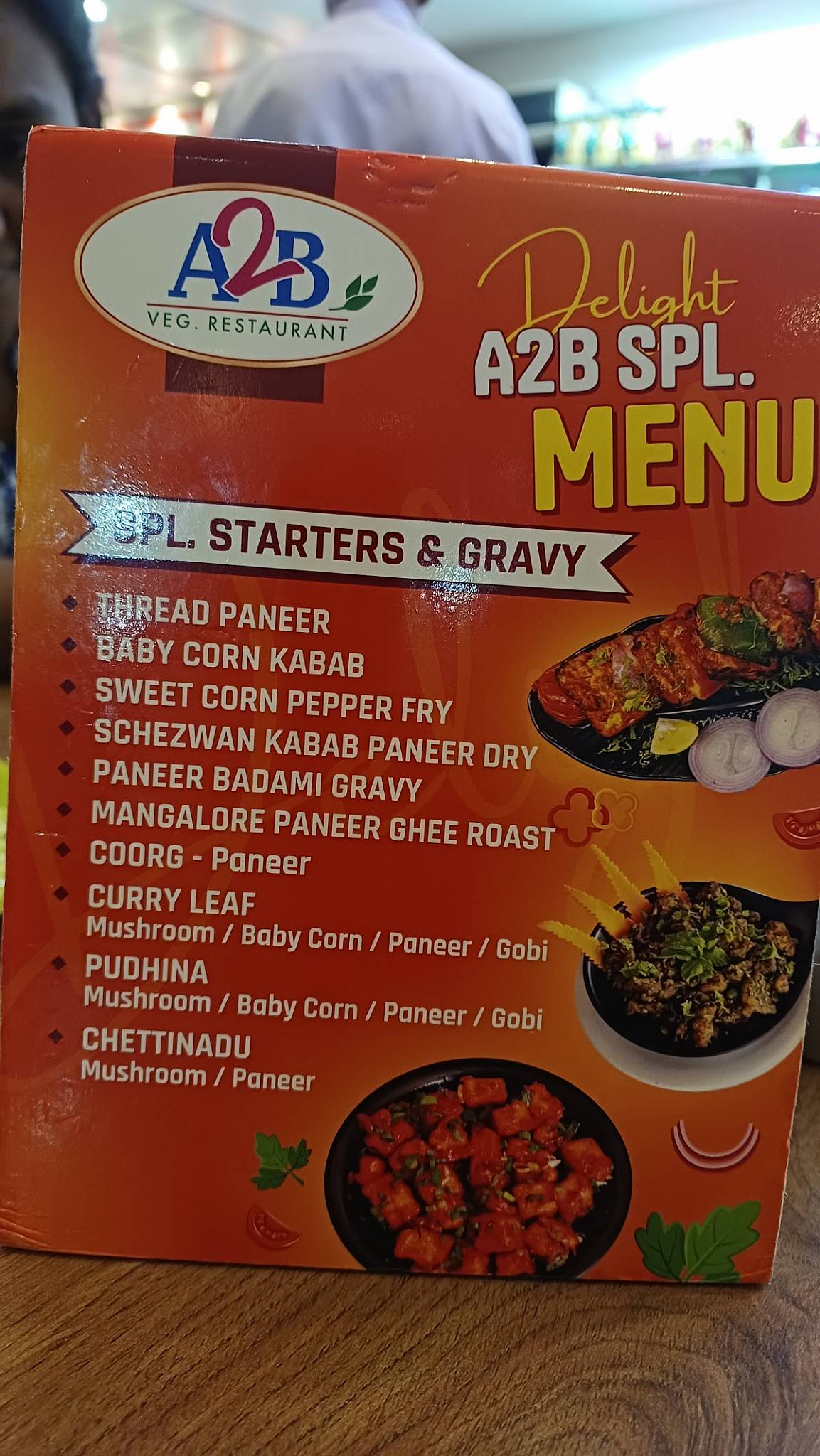 Adyar Ananda Bhavan - A2B menu