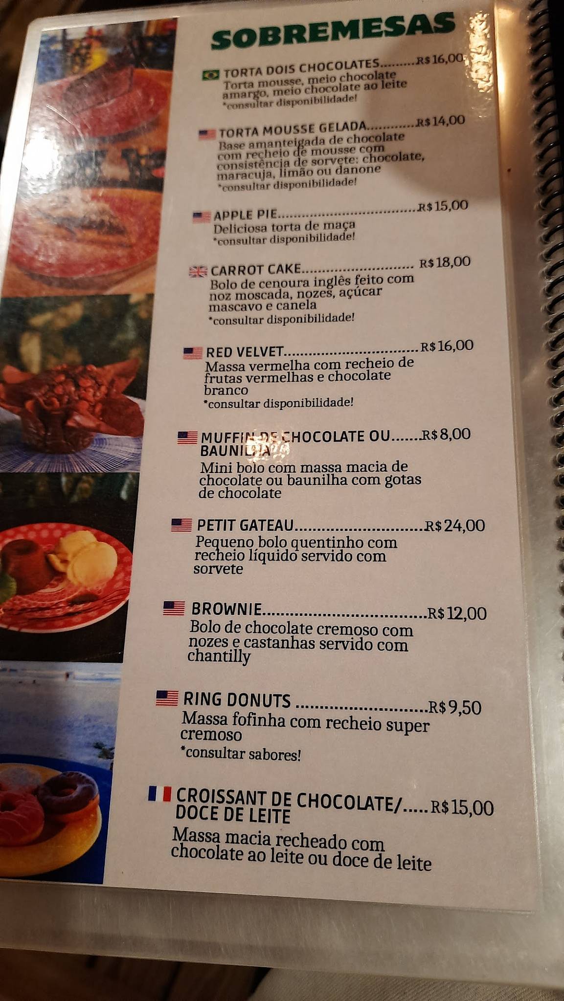 Aguabar e Café cardápio