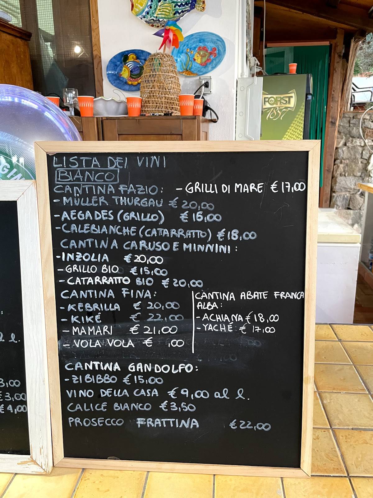 Menu di Al Carrubo 