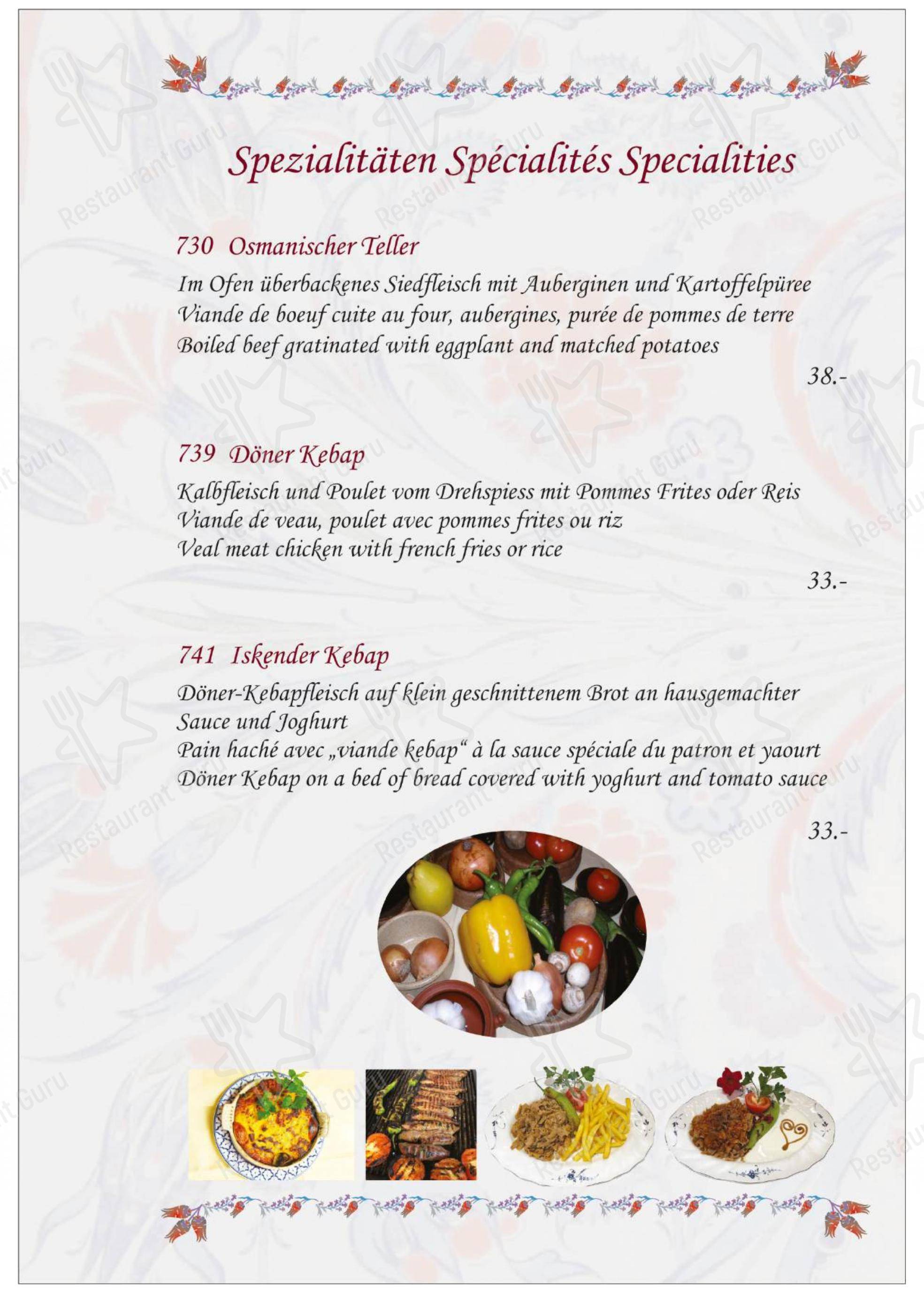 Menu di Restaurant Anatolia GmbH - Menu