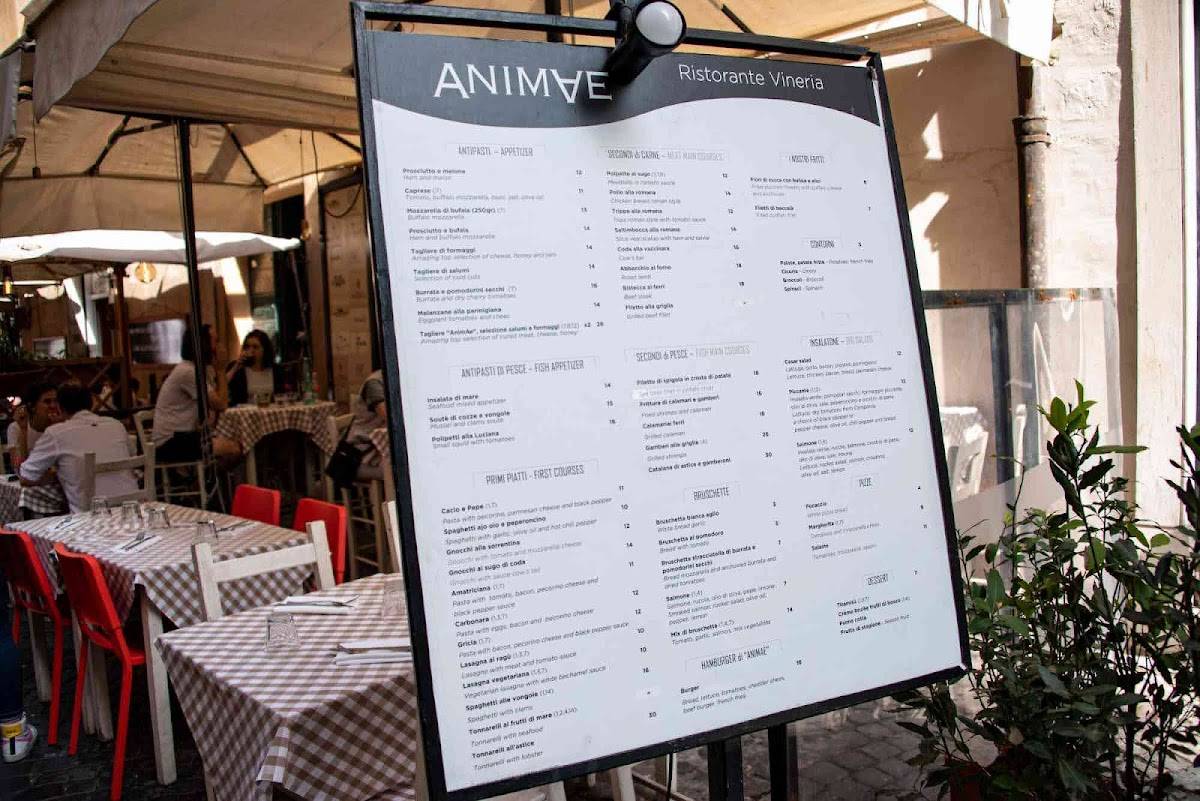 Menu di Animae Ristorante 