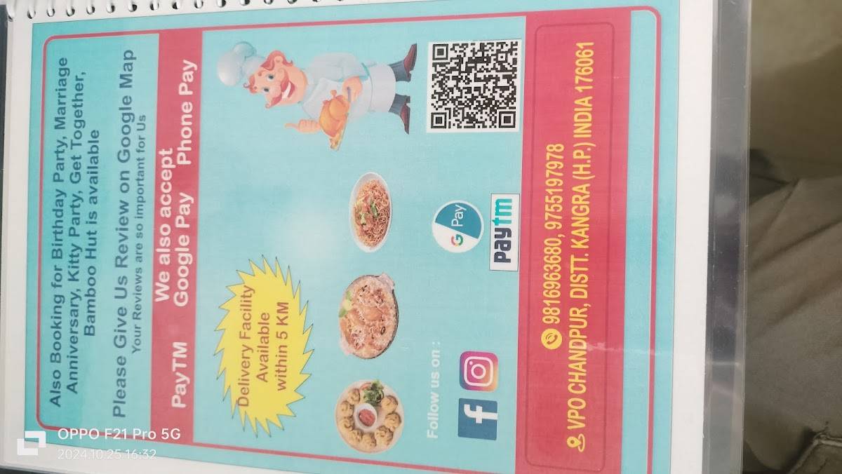 Ansh Snow view cafe menu