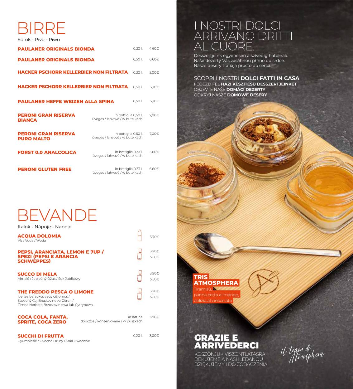 Menu di Atmosphera 