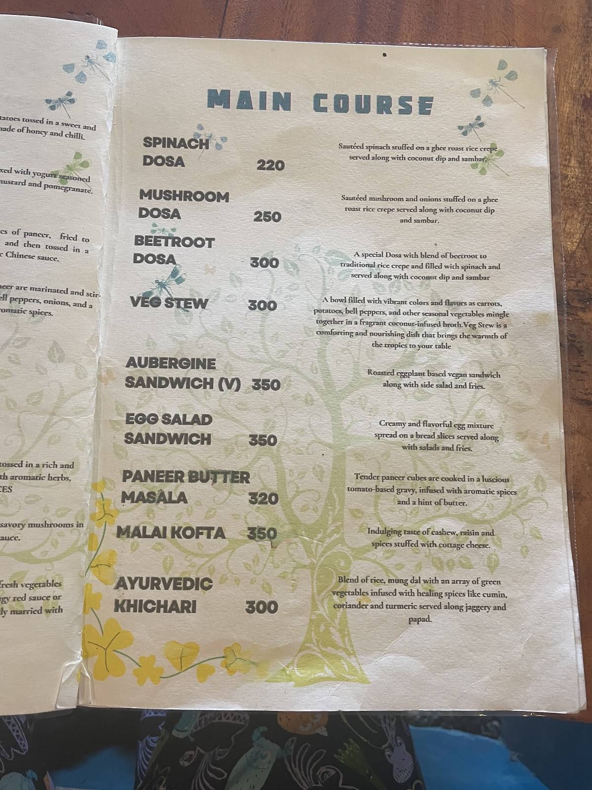 Aum Cafe Varkala menu