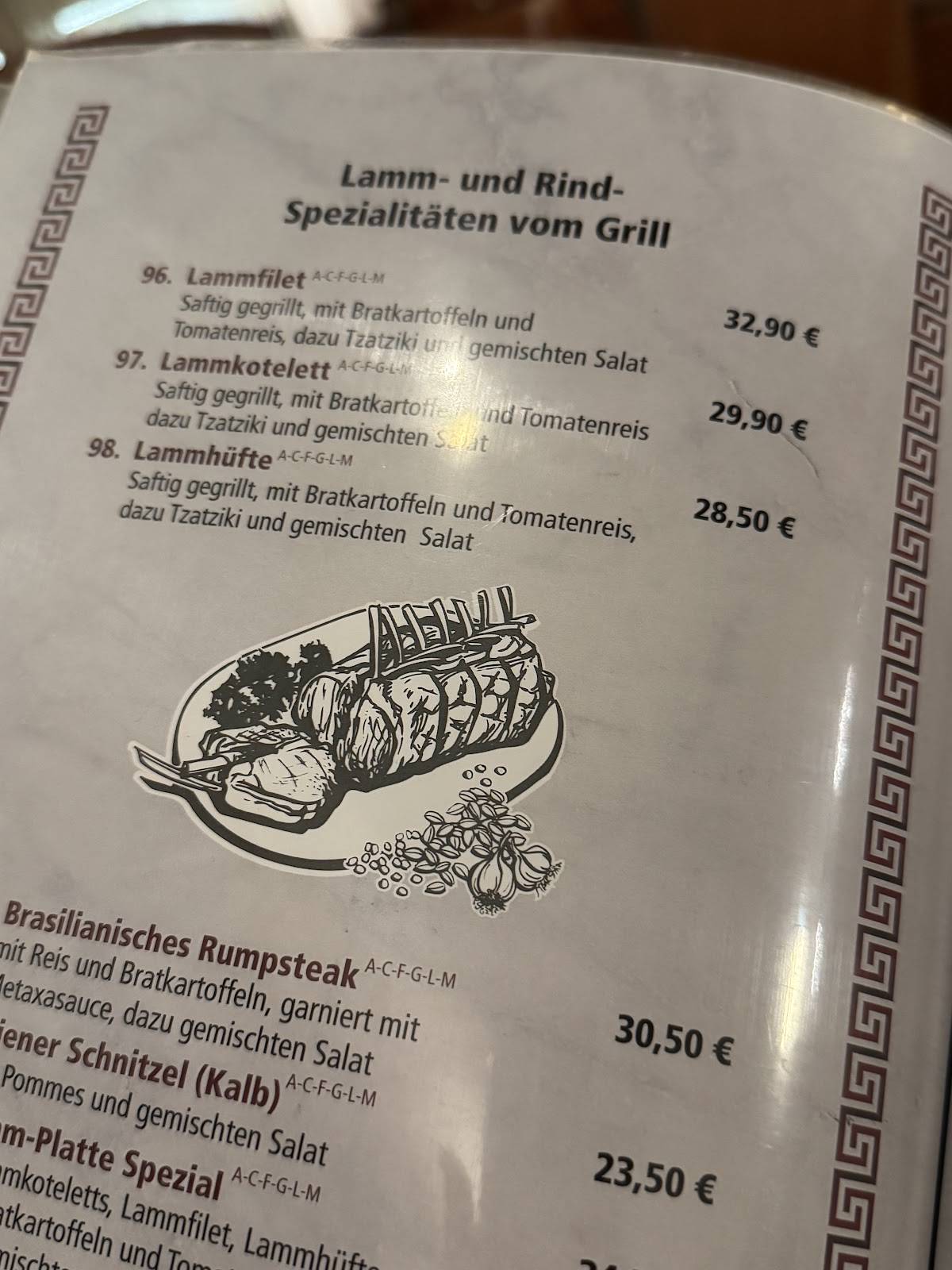 Menu de Restaurant Axion-Delphi