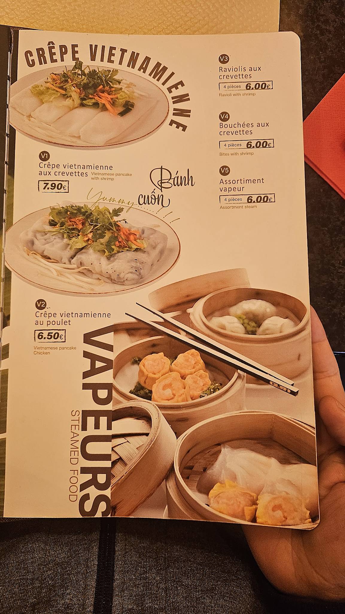 Menu de Bambou Bonheur
