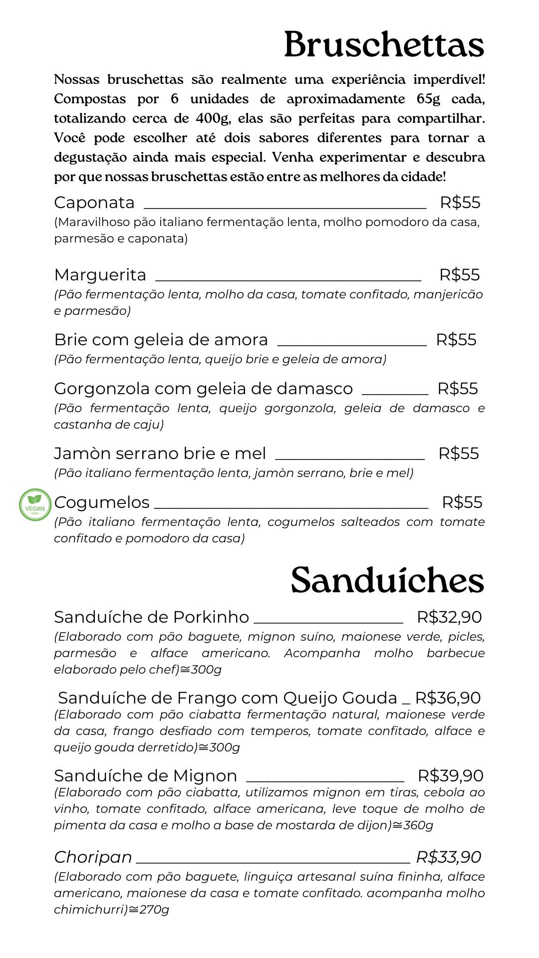 Barvinho Restô.Bar cardápio