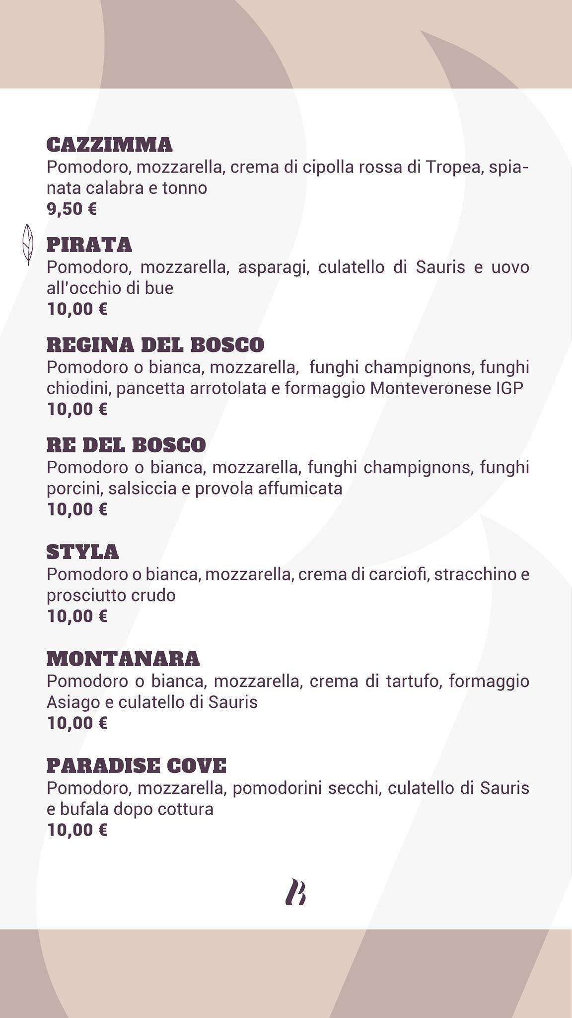 Menu di Beersheeba - Pizzeria Eduardo 