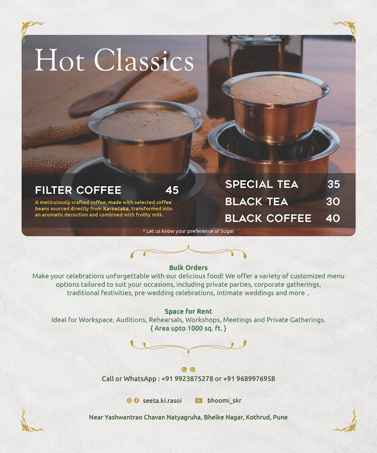 Bhoomi by Seeta Ki Rasoi menu