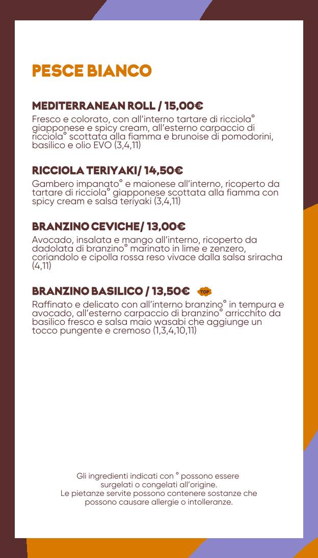 Menu di Bomaki Sanzio 