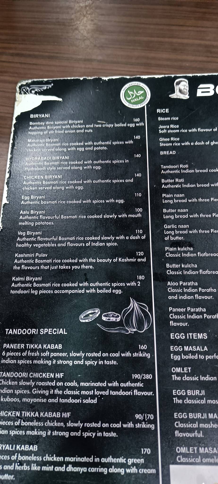 Bombay Dine Restaurant menu