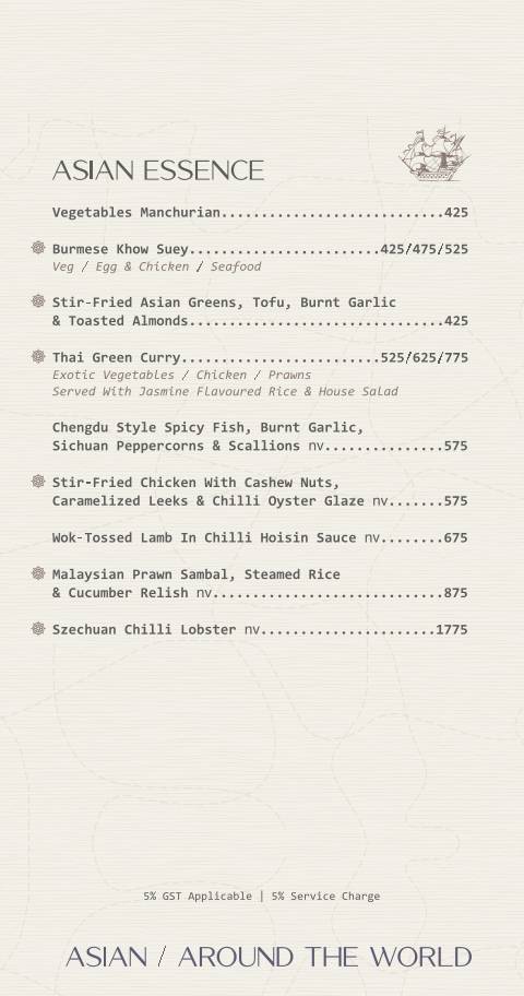 Bridge Bistro Bar menu