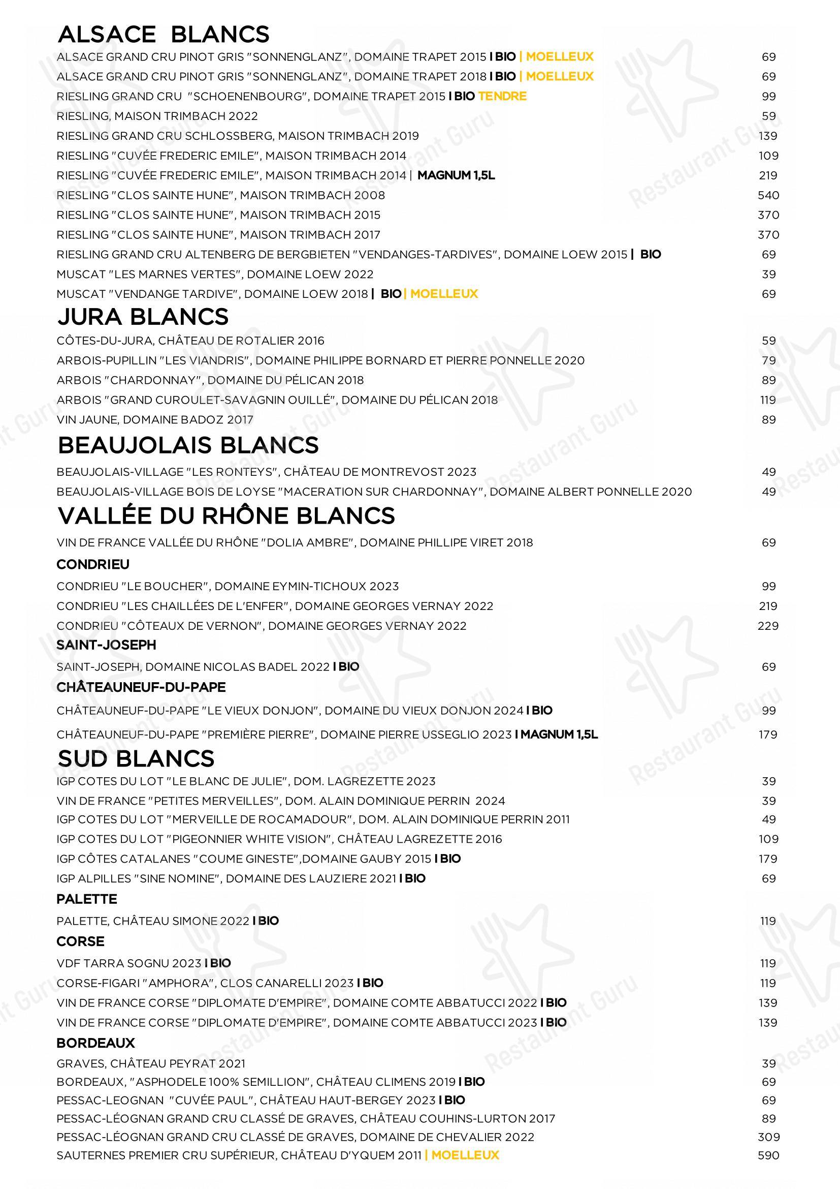 Restaurant Brigitte dans Paris - Основное меню
