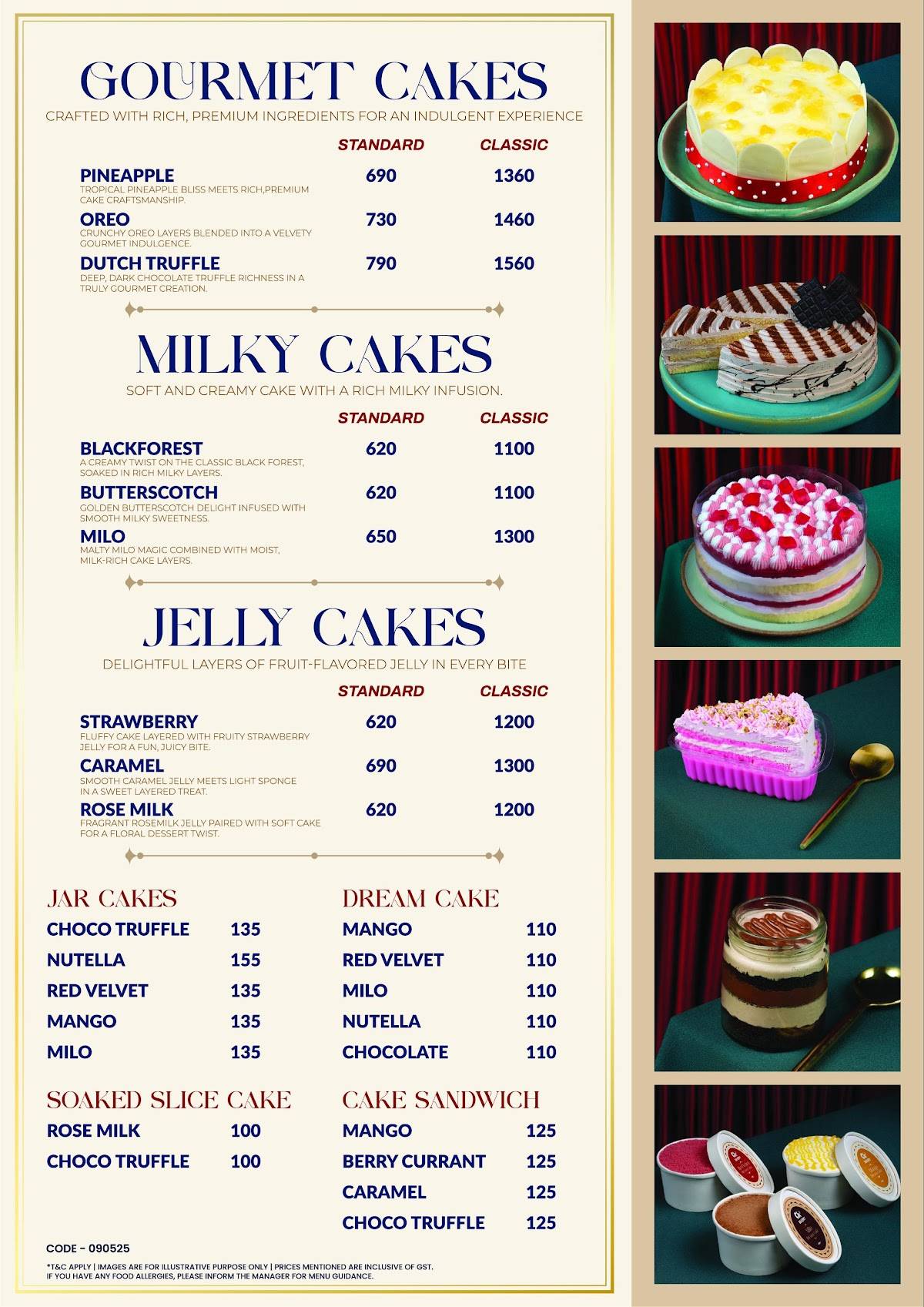 CK's Bakery, Sai Baba Colony menu