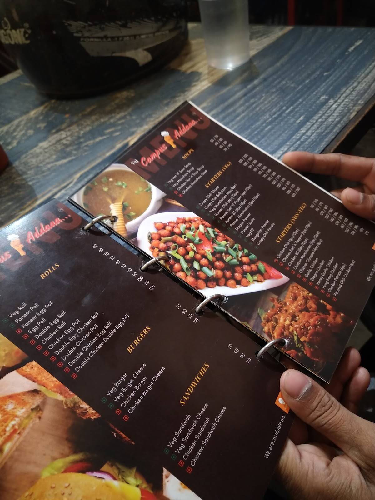 Campus Adda menu
