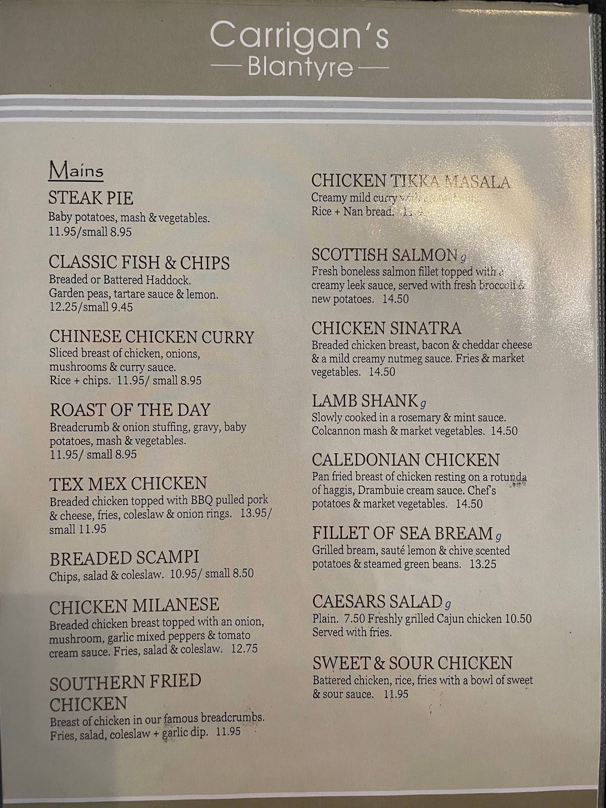 menu-at-carrigan-s-blantyre-restaurant-glasgow