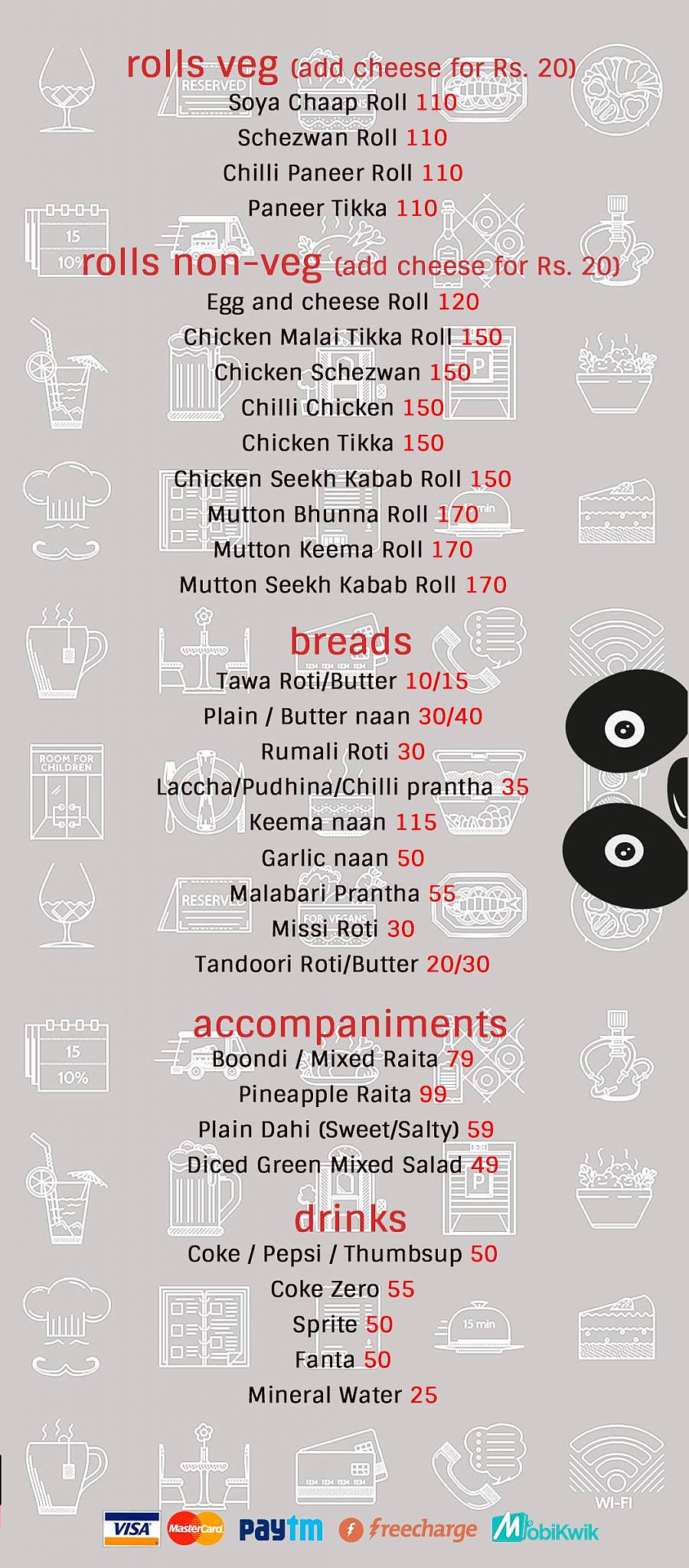 Chatpata Panda menu