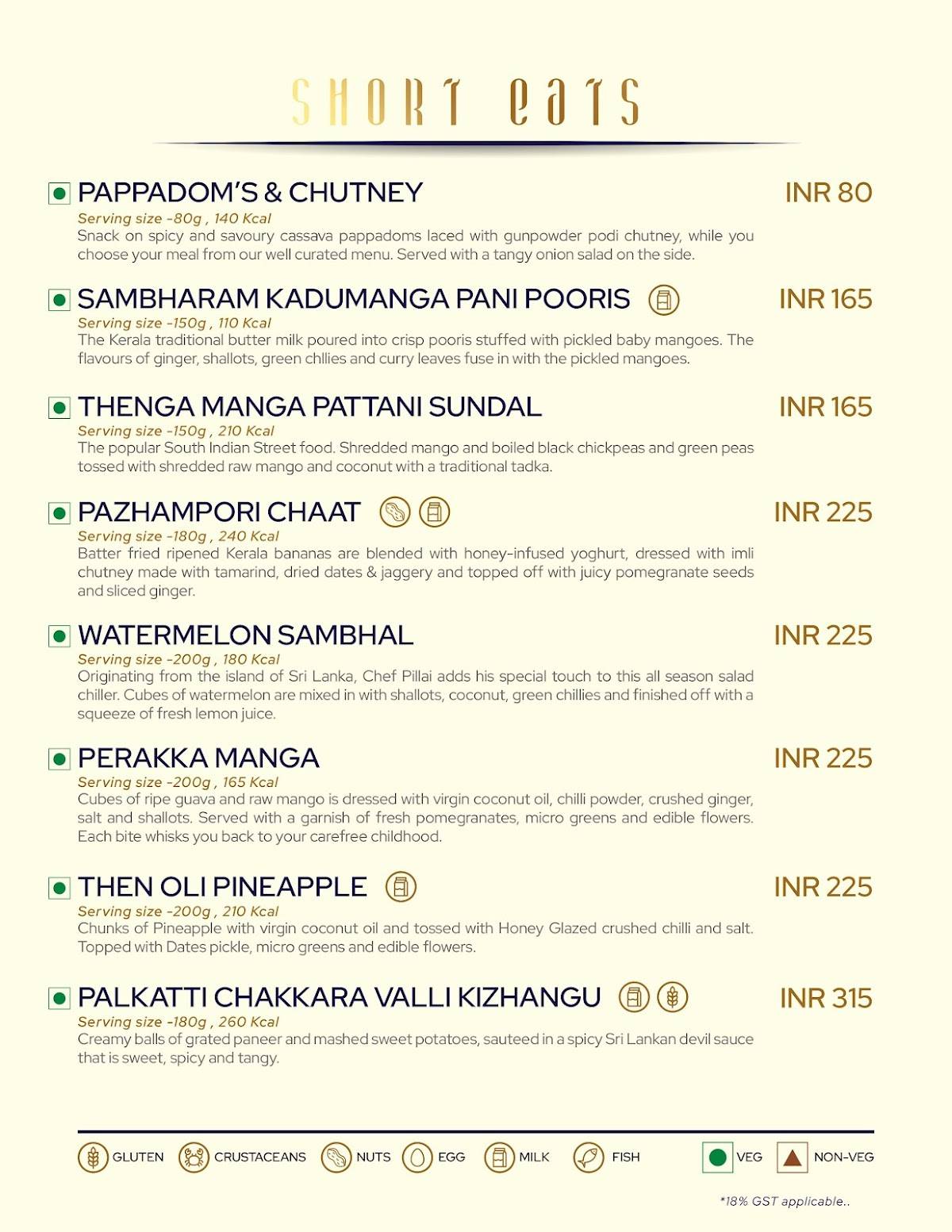 Restaurant Chef Pillai Kochi menu