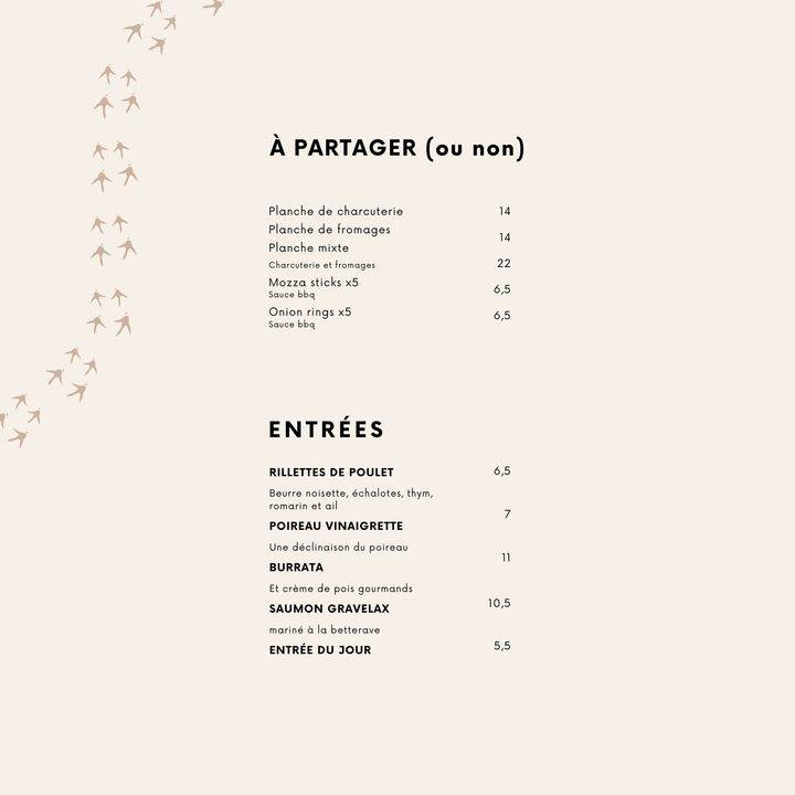 Menu de Restaurant Cocorico