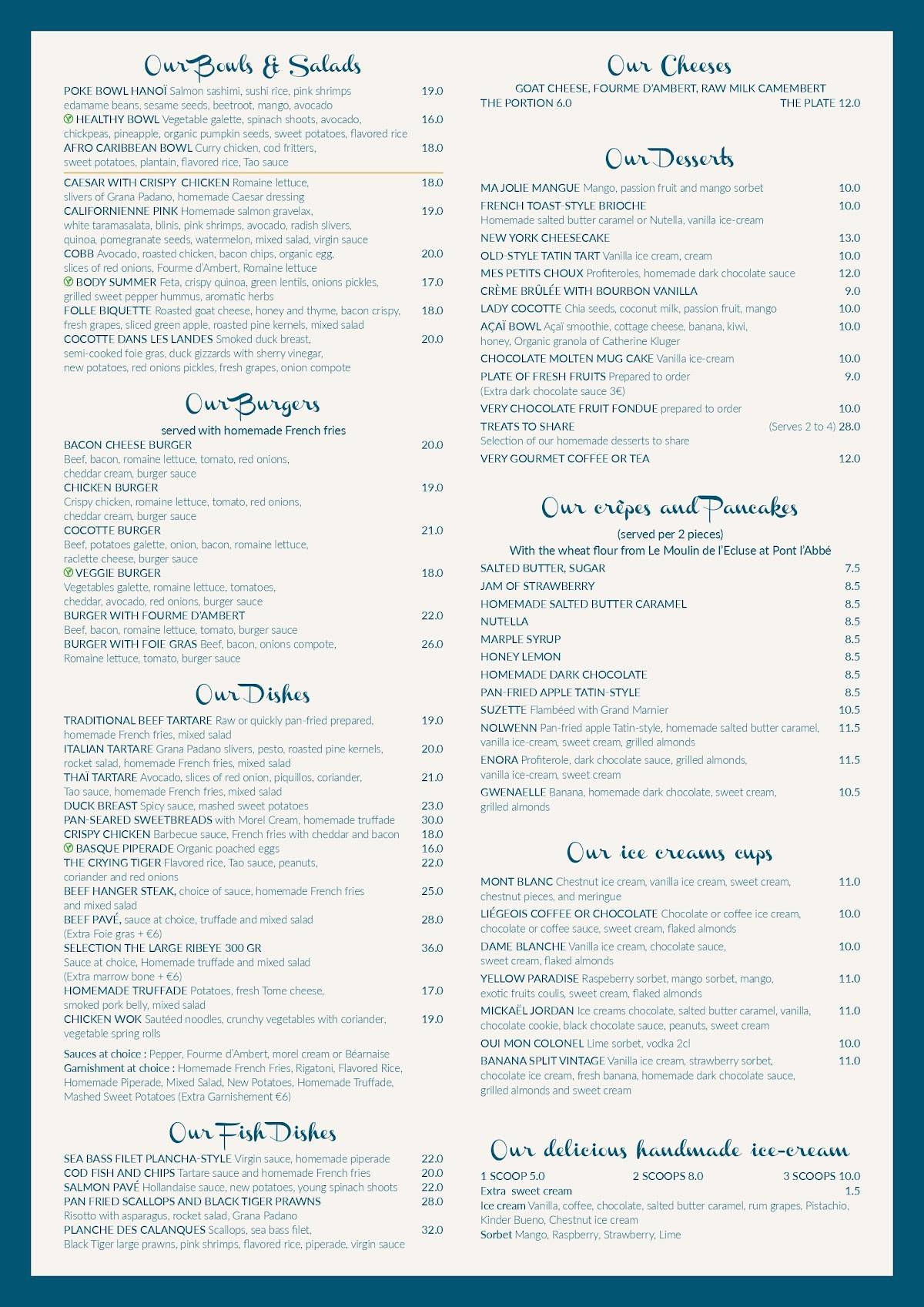 Menu de Cocotte