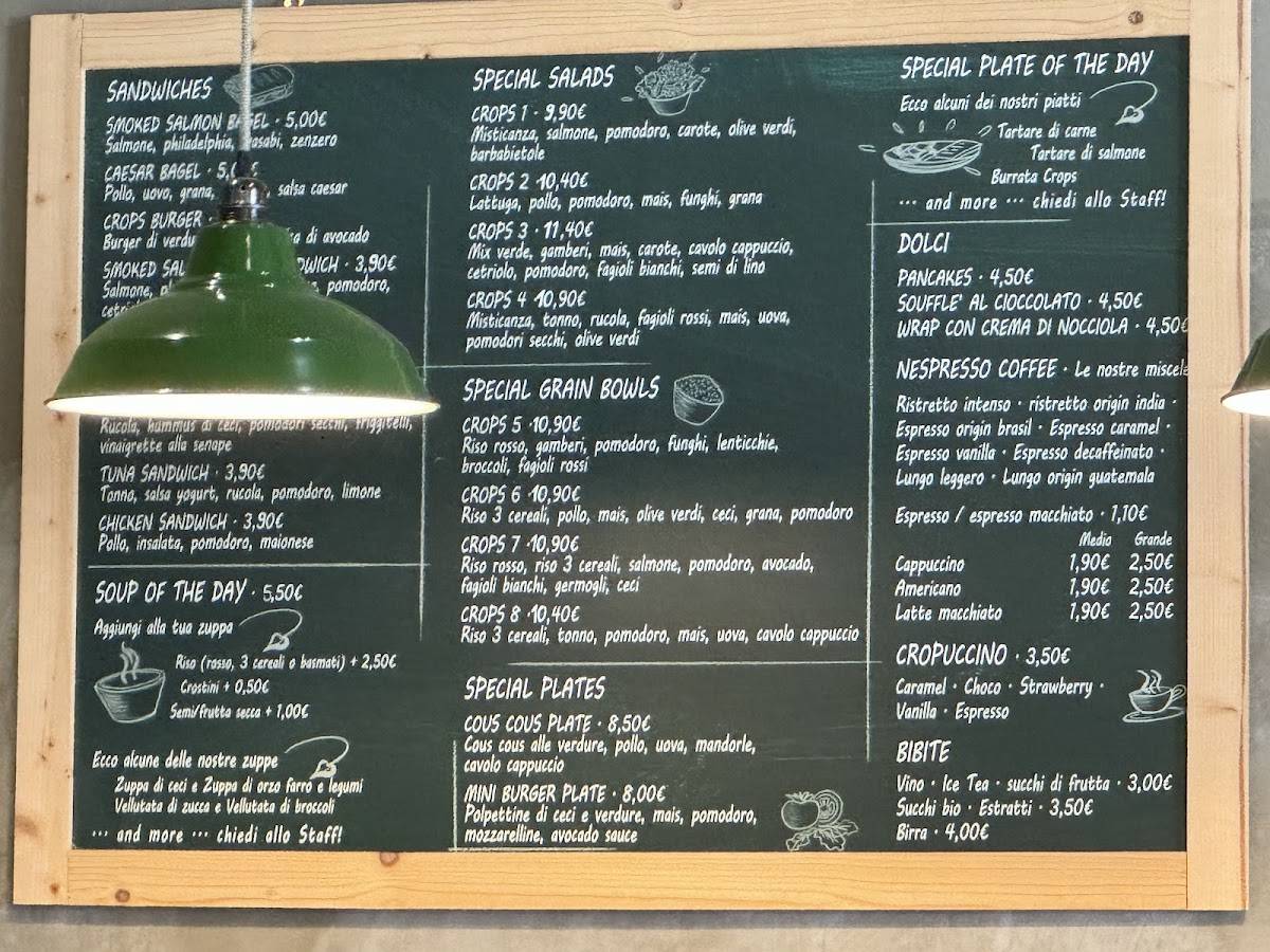 Menu di Crops Salads Soup & Co 