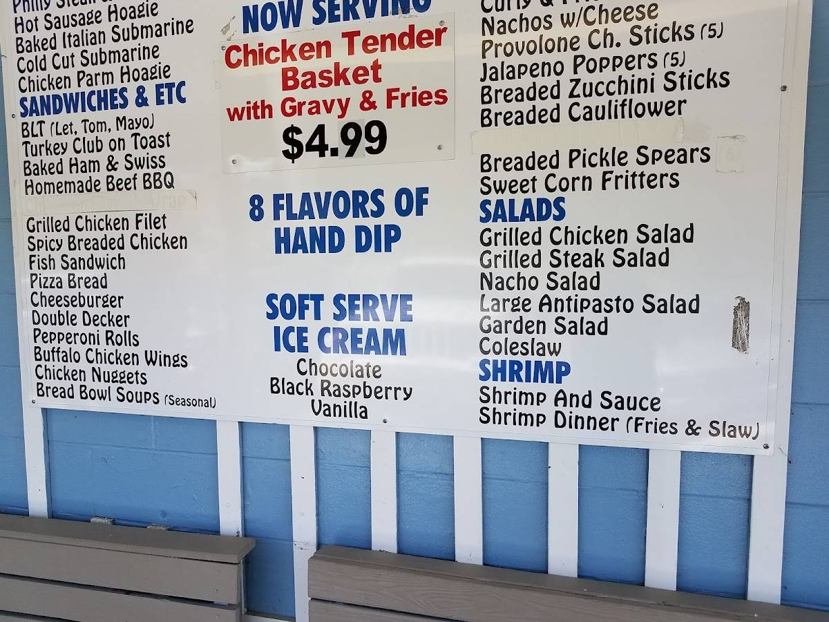 Menu at Dairy Creme Corner restaurant, Fairmont