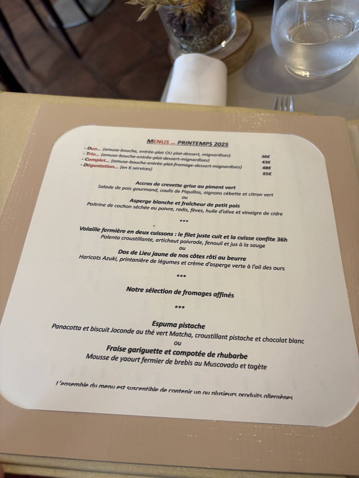 Menu de Danton... Restaurant