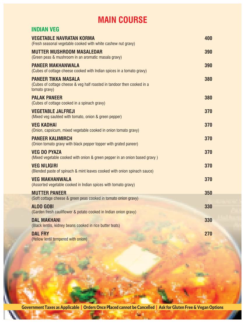 De Baga Deck Restaurant & Bar menu