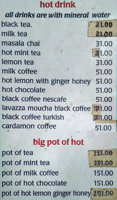 Doctor Alone Hostel & Cafe menu