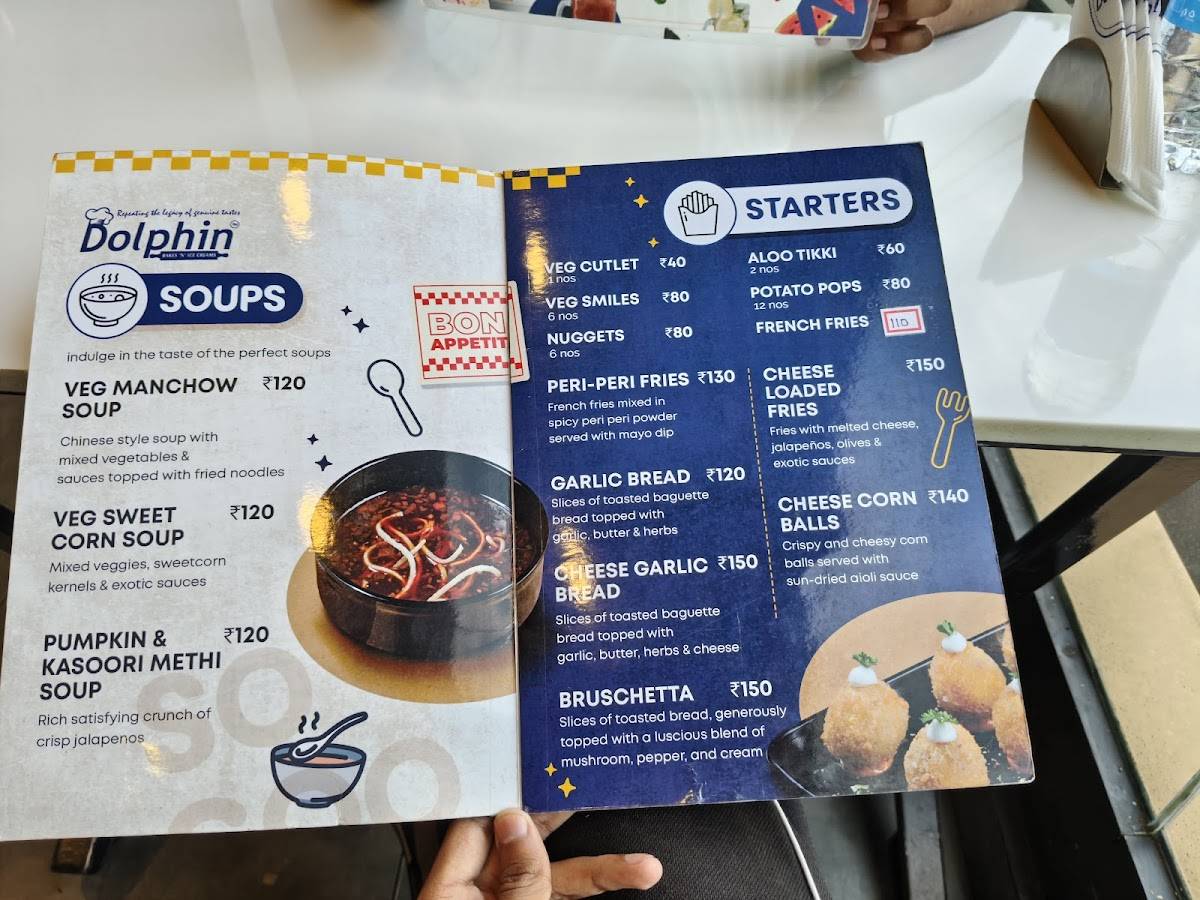 Dolphin Bakes 'N' Ice Creams menu