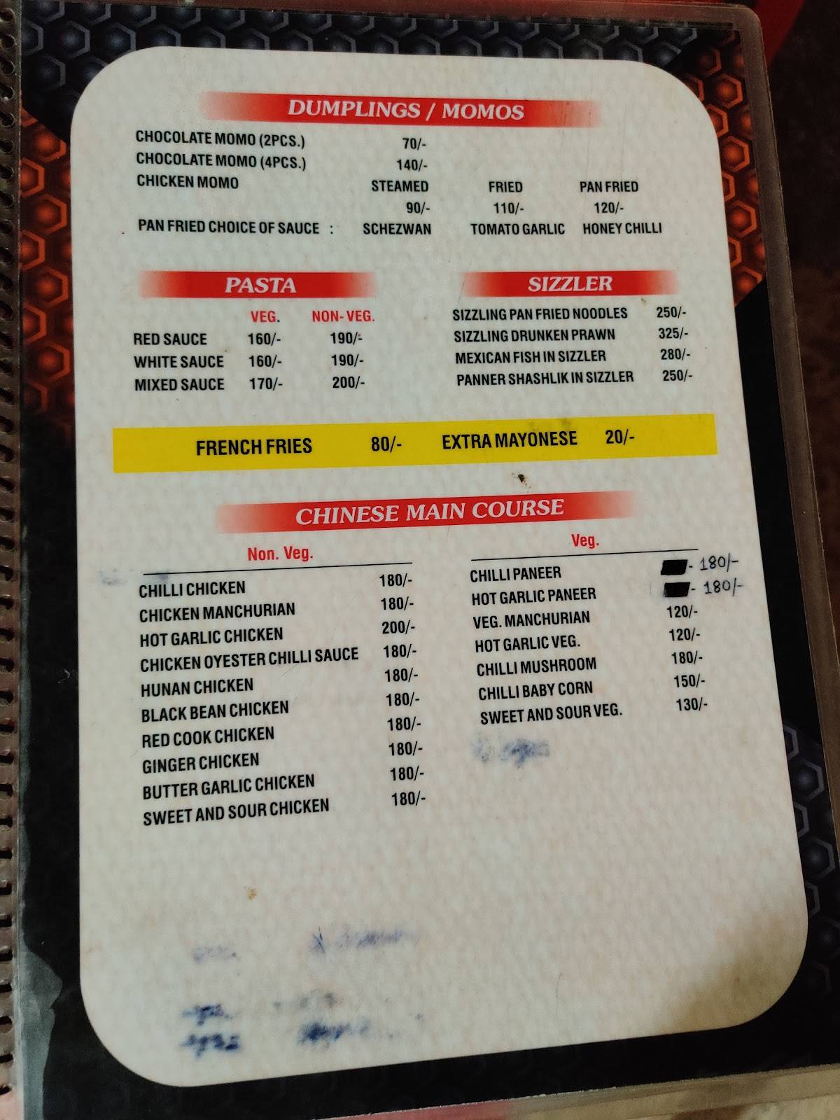 Double Decker Cafeteria and Restaurant menu