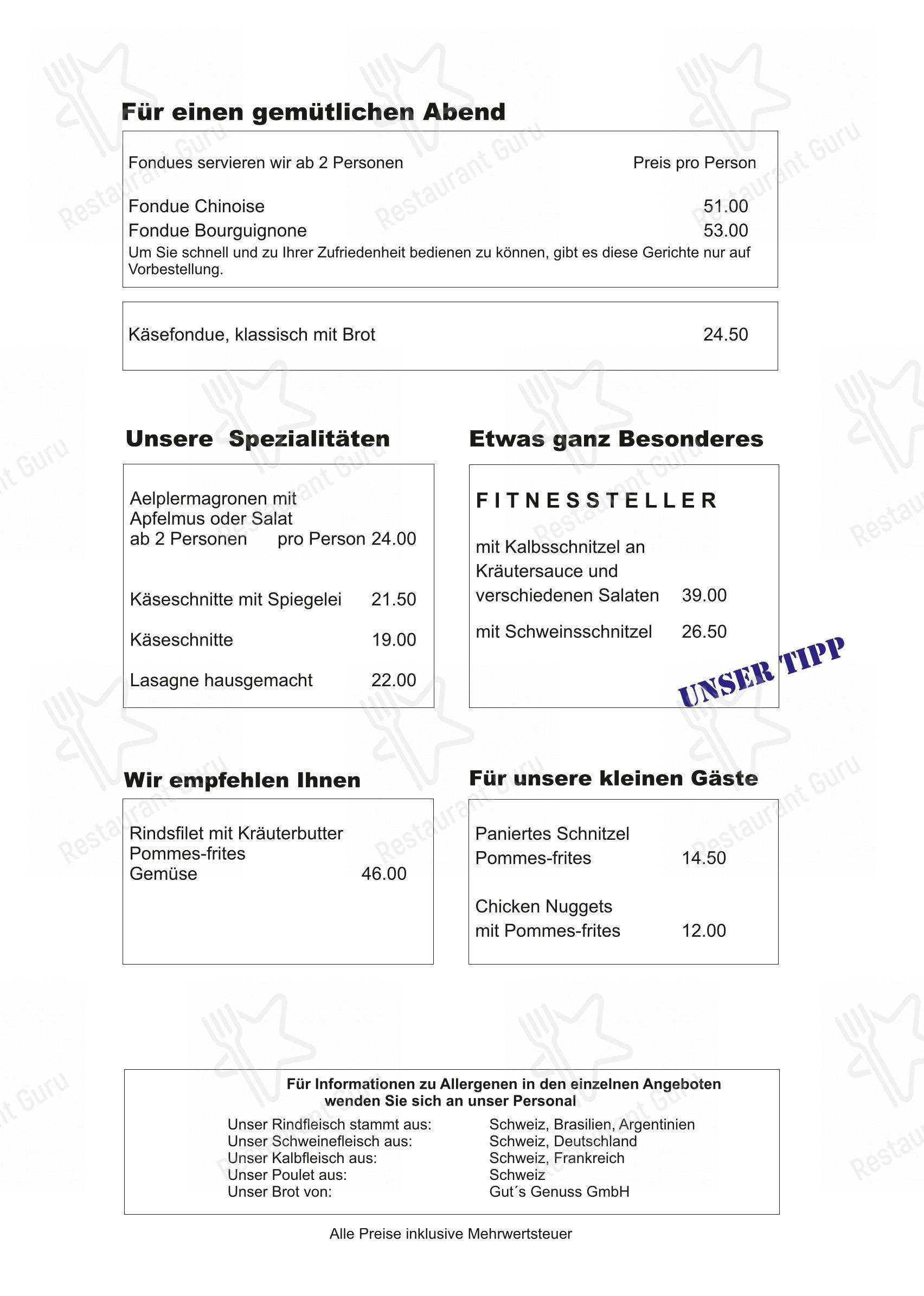 Menu di Restaurant Ende der Welt - 菜单