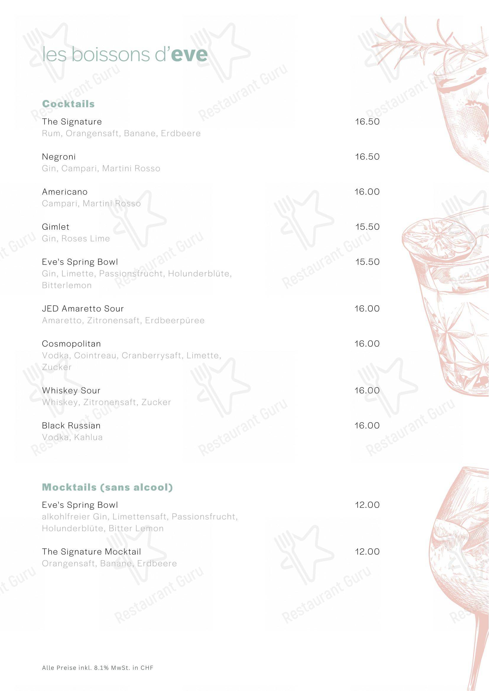 Eve's Kitchen in Schlieren - Menu