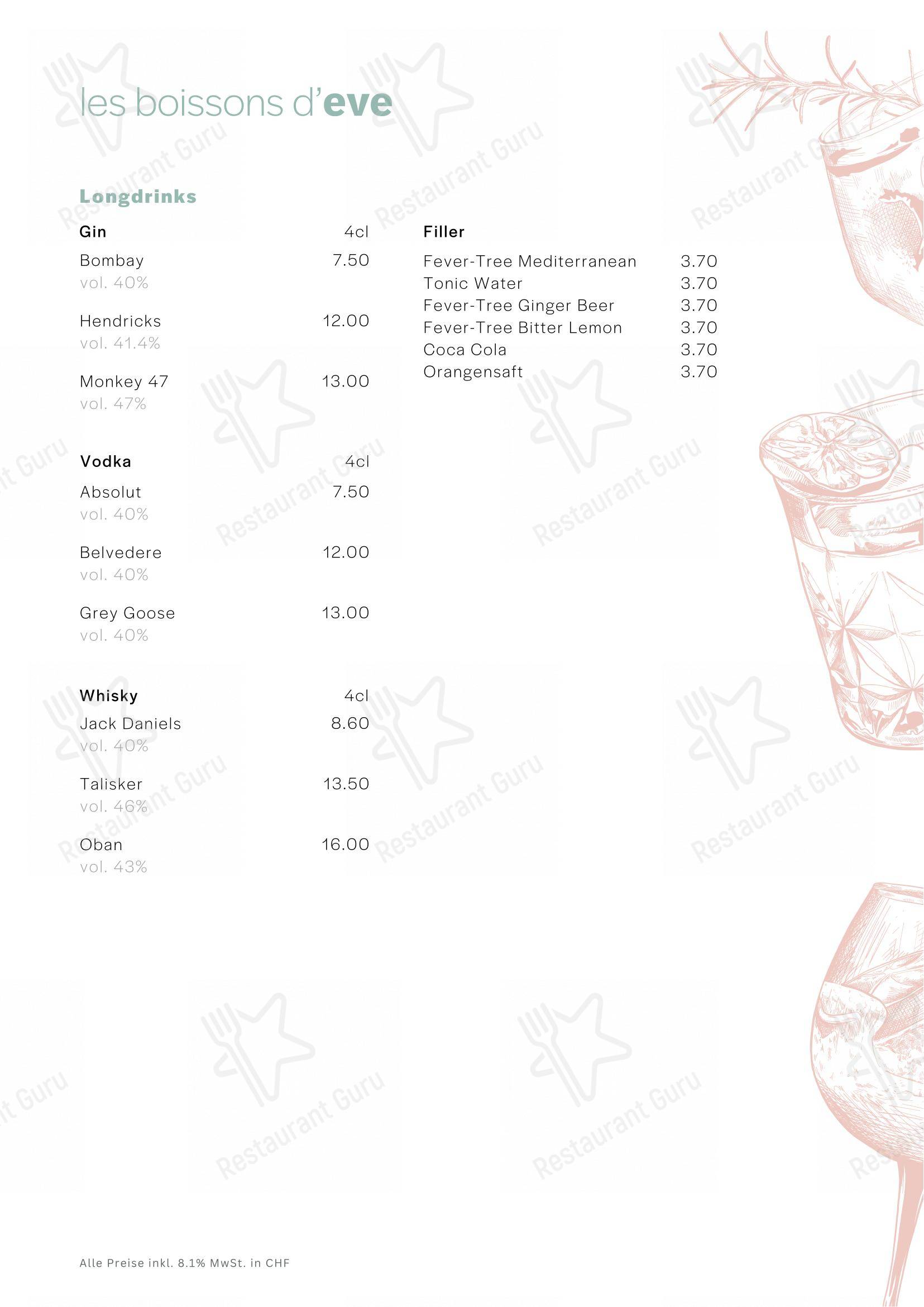 Eve's Kitchen in Schlieren - Menu