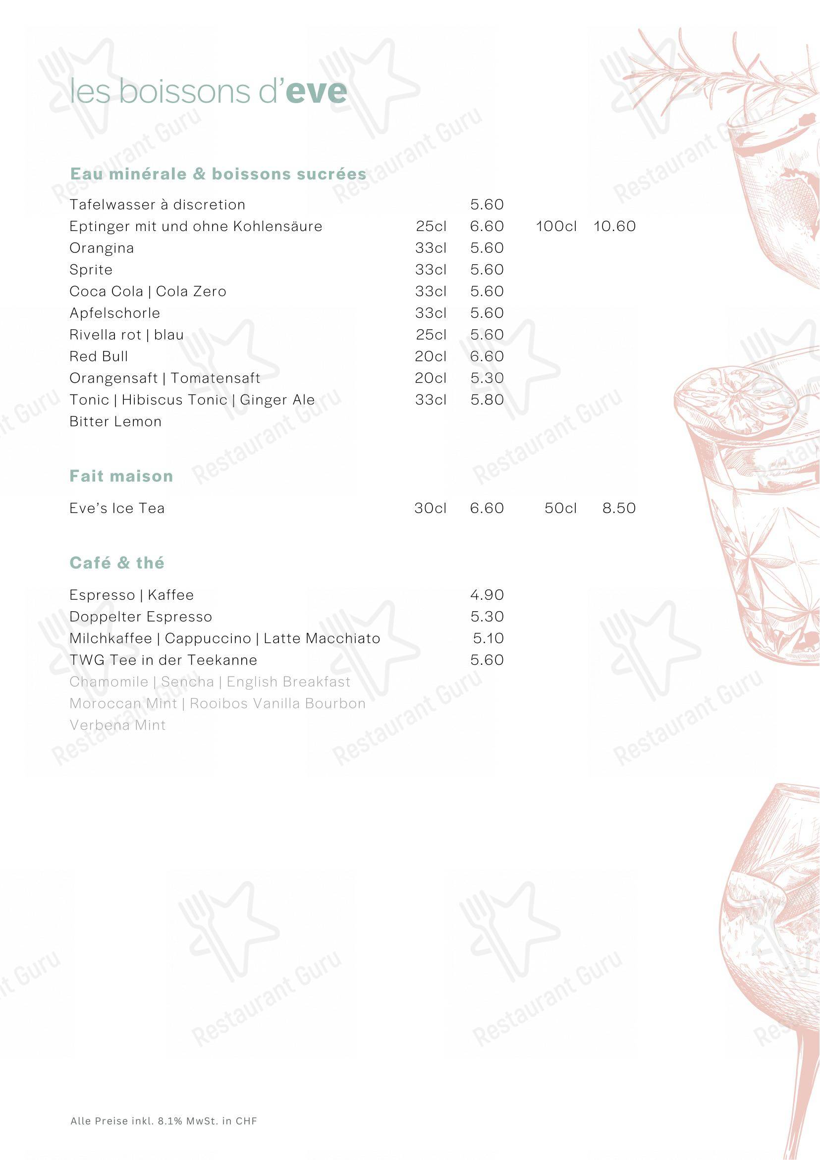 Eve's Kitchen in Schlieren - Menu