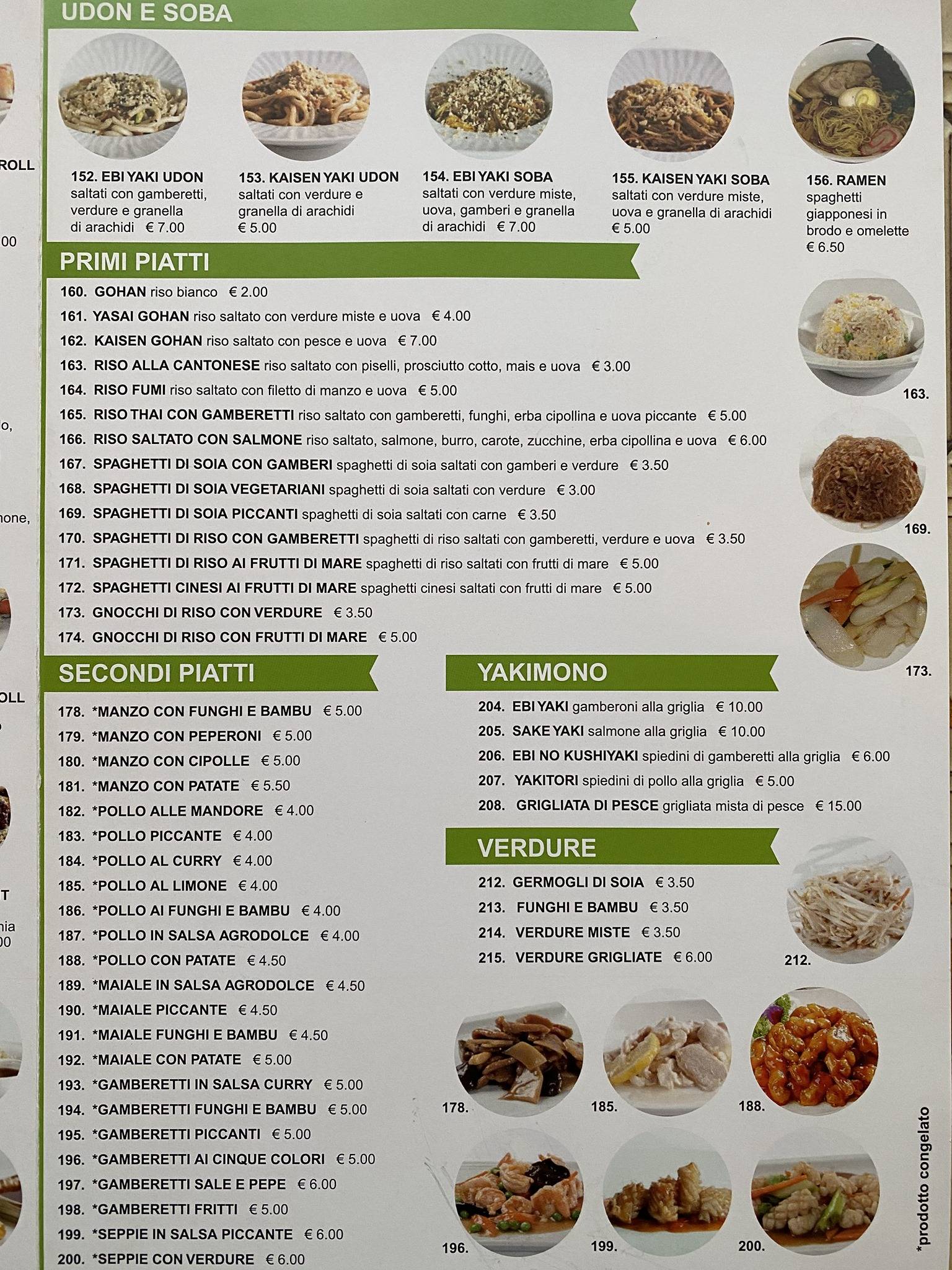 Menu di Fumi - Ristorante Cinese Giapponese - Castellamonte 