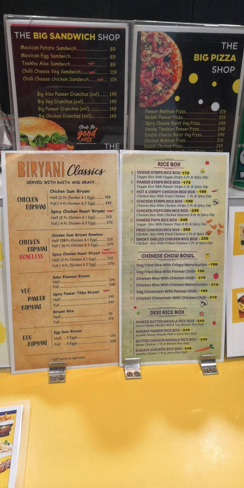 GRILL INN NIHARIKA menu