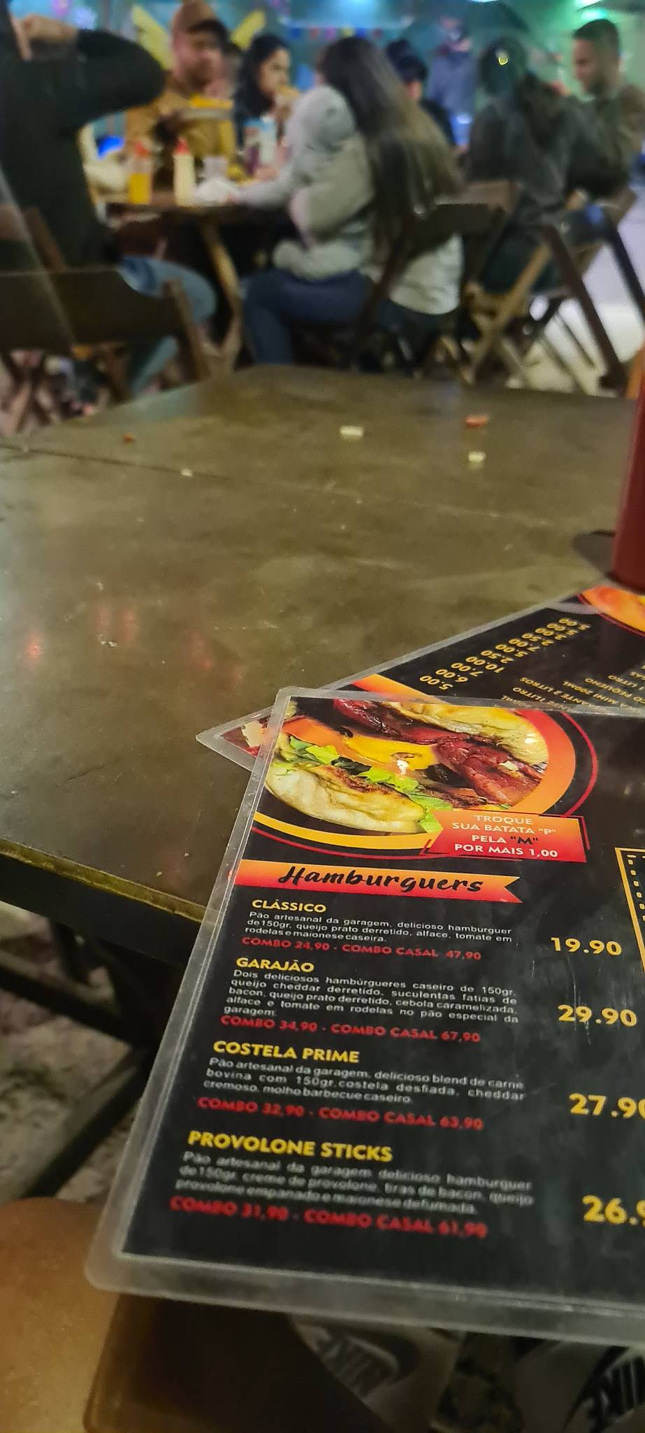 Garagem do Chef cardápio