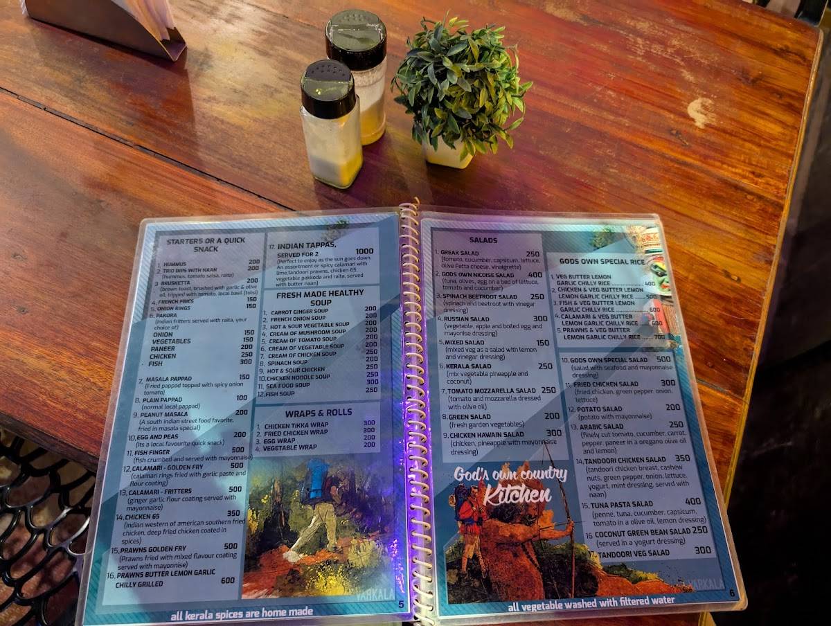 Gods Own Country Kitchen menu