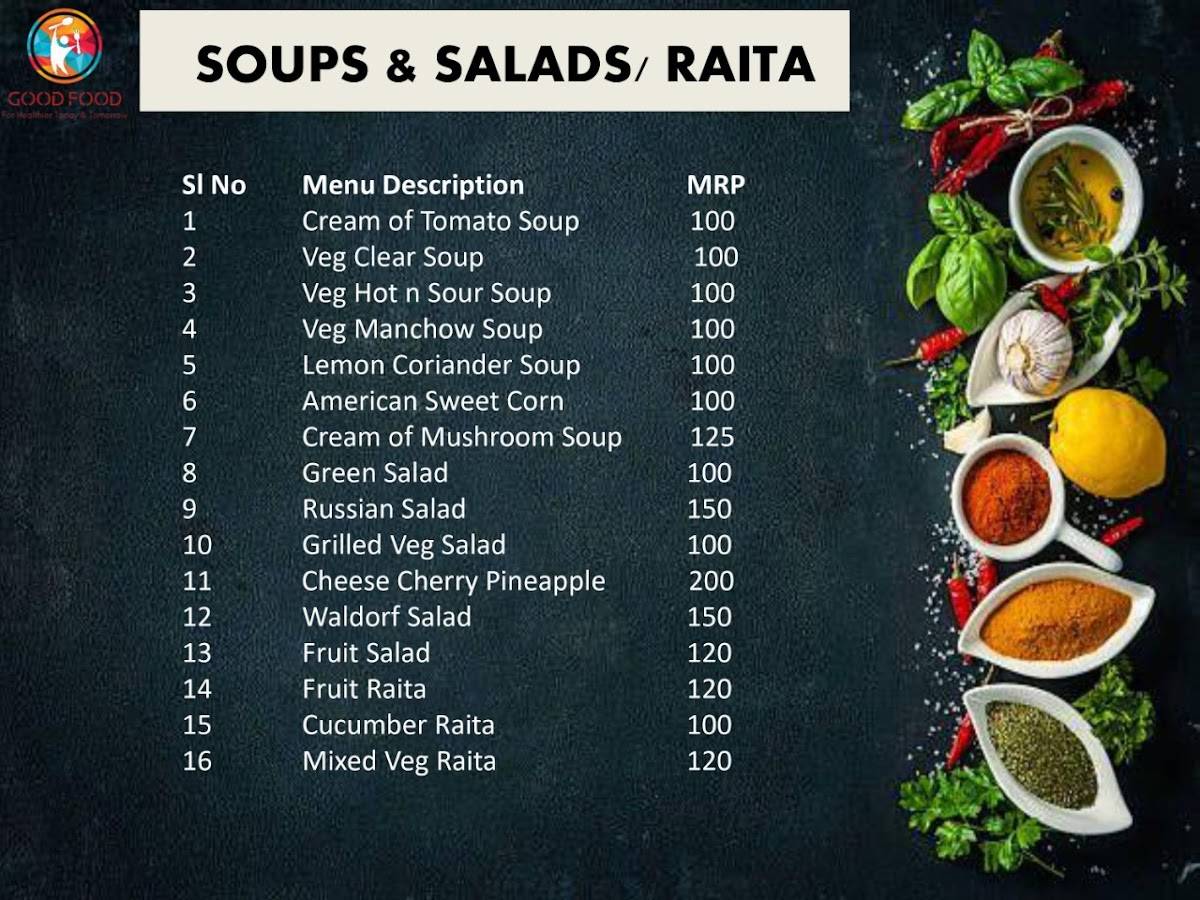Good Food Cloud Kitchen and Restaurant menu