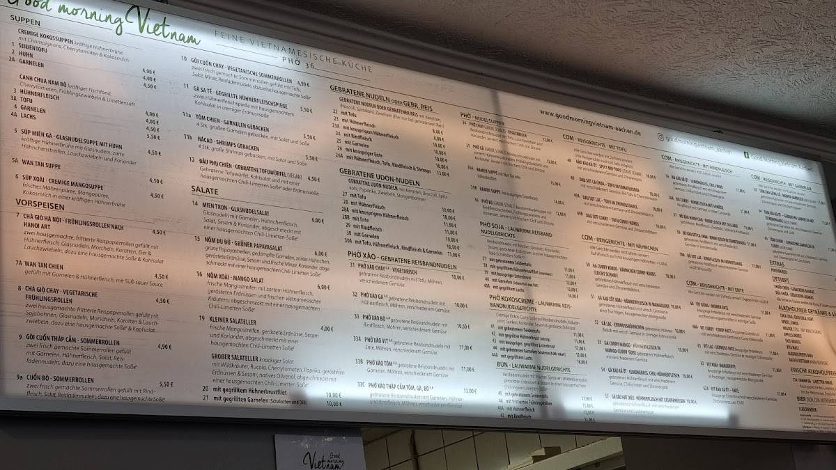 Speisekarte von Good morning Vietnam - Fine Vietnamese Kitchen