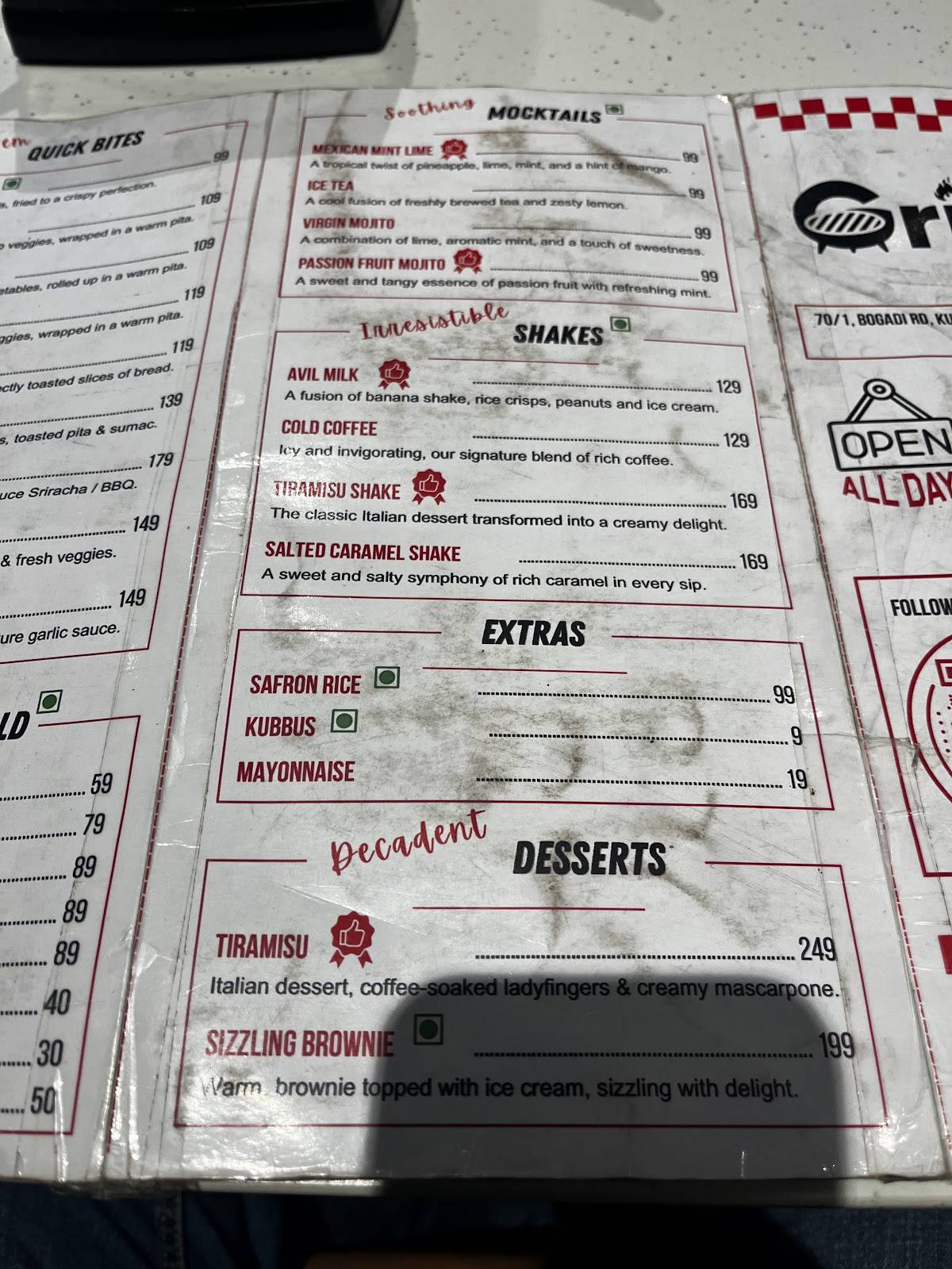 Grillem menu