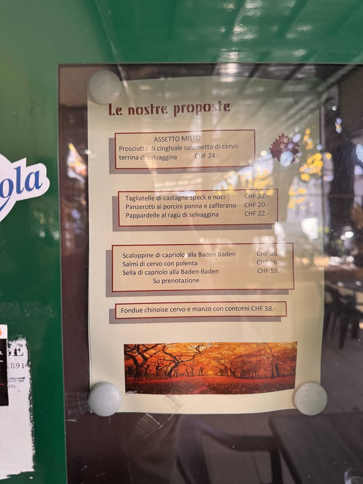 Menu di Grotto Reina 