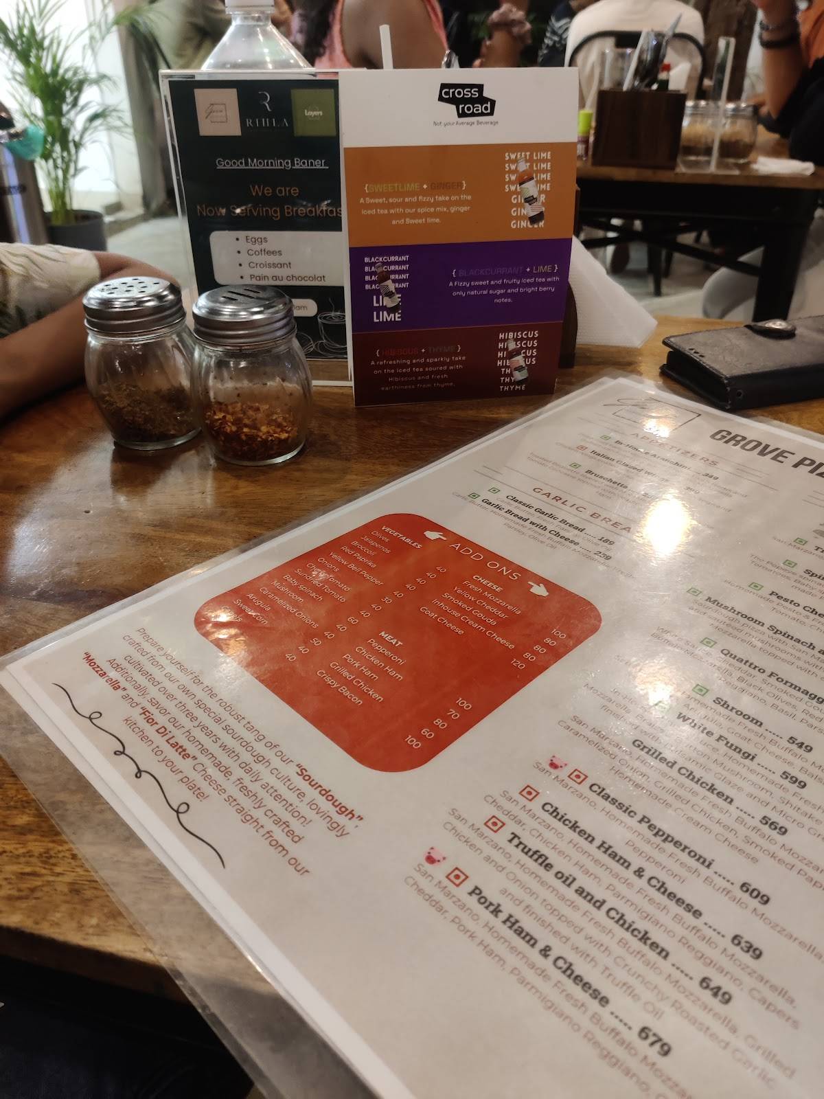Grove Pizzeria menu