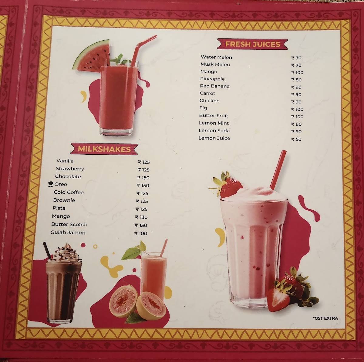 GujRaj Veg Restaurant 10 - 2 குஜ்ராஜ் சைவ உணவகம் Punjabi Dhaba Gujarati Rajasthani Hotel AK International Chennai menu