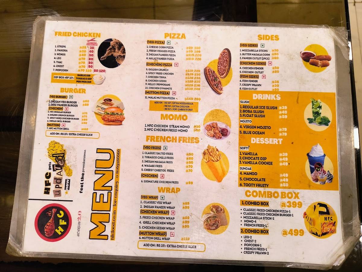 HFC Singur menu