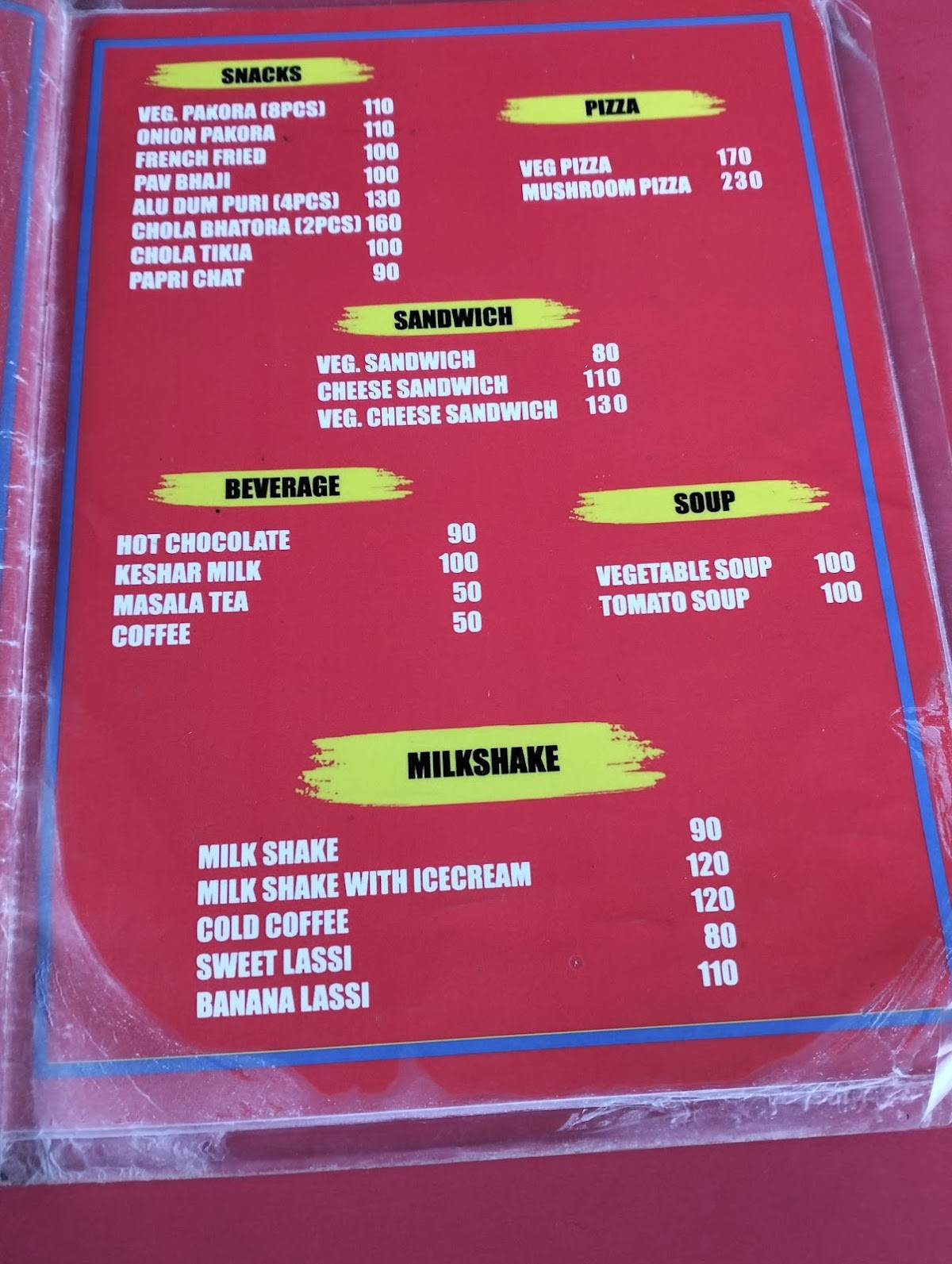 Hasty Tasty Pure Veg Restaurant menu