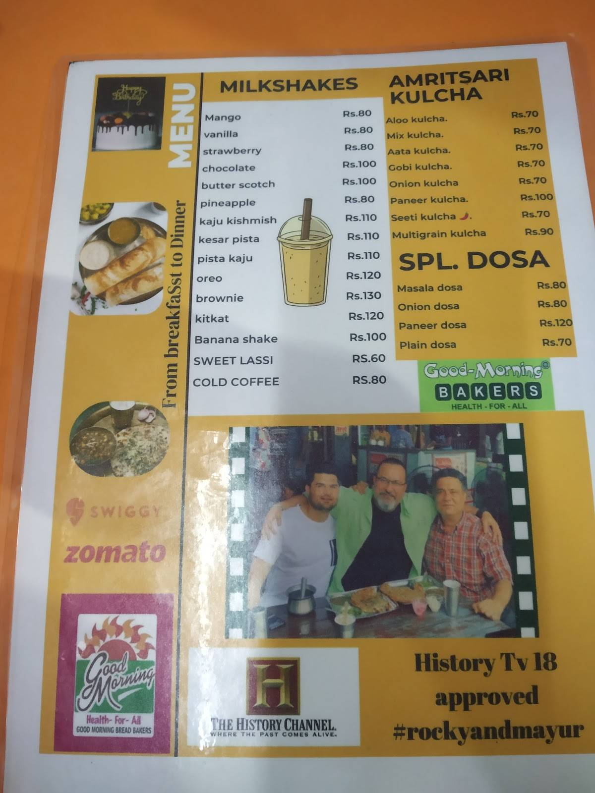 Himalaya Bakers menu