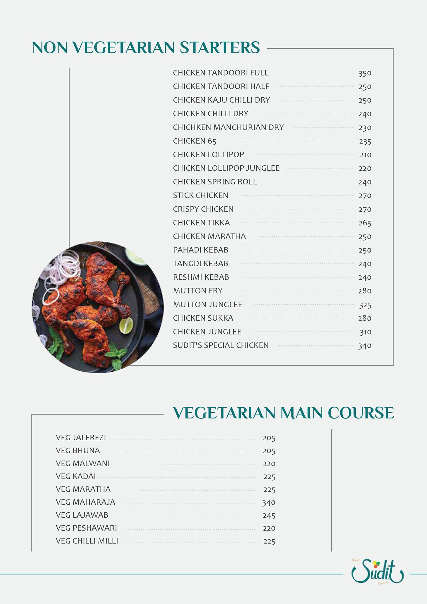 Hotel Sudit Executive menu